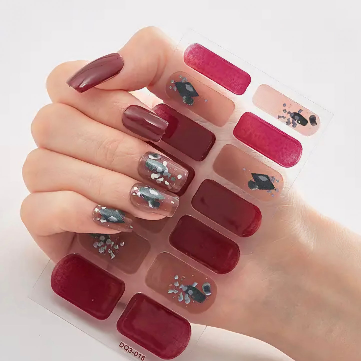 Abstract Burgundy | Nail Wraps | Nail Stickers | Nail Strips | Gel Nails | Nail Polish Wraps - Nailfordable