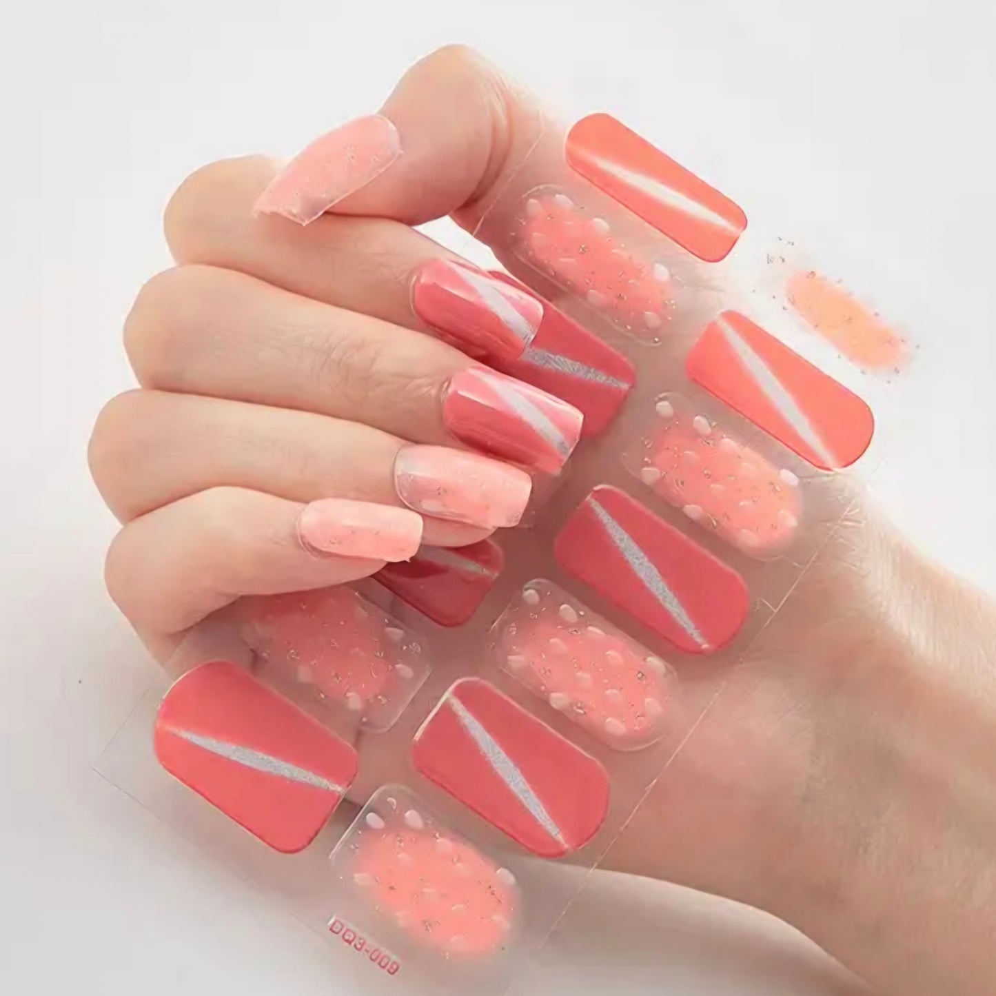 Peachy Cat eye | Nail Wraps | Nail Stickers | Nail Strips | Gel Nails | Nail Polish Wraps - Nailfordable