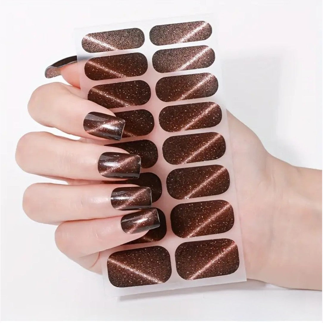 Cat eye - Brown | Nail Wraps | Nail Stickers | Nail Strips | Gel Nails | Nail Polish Wraps - Nailfordable