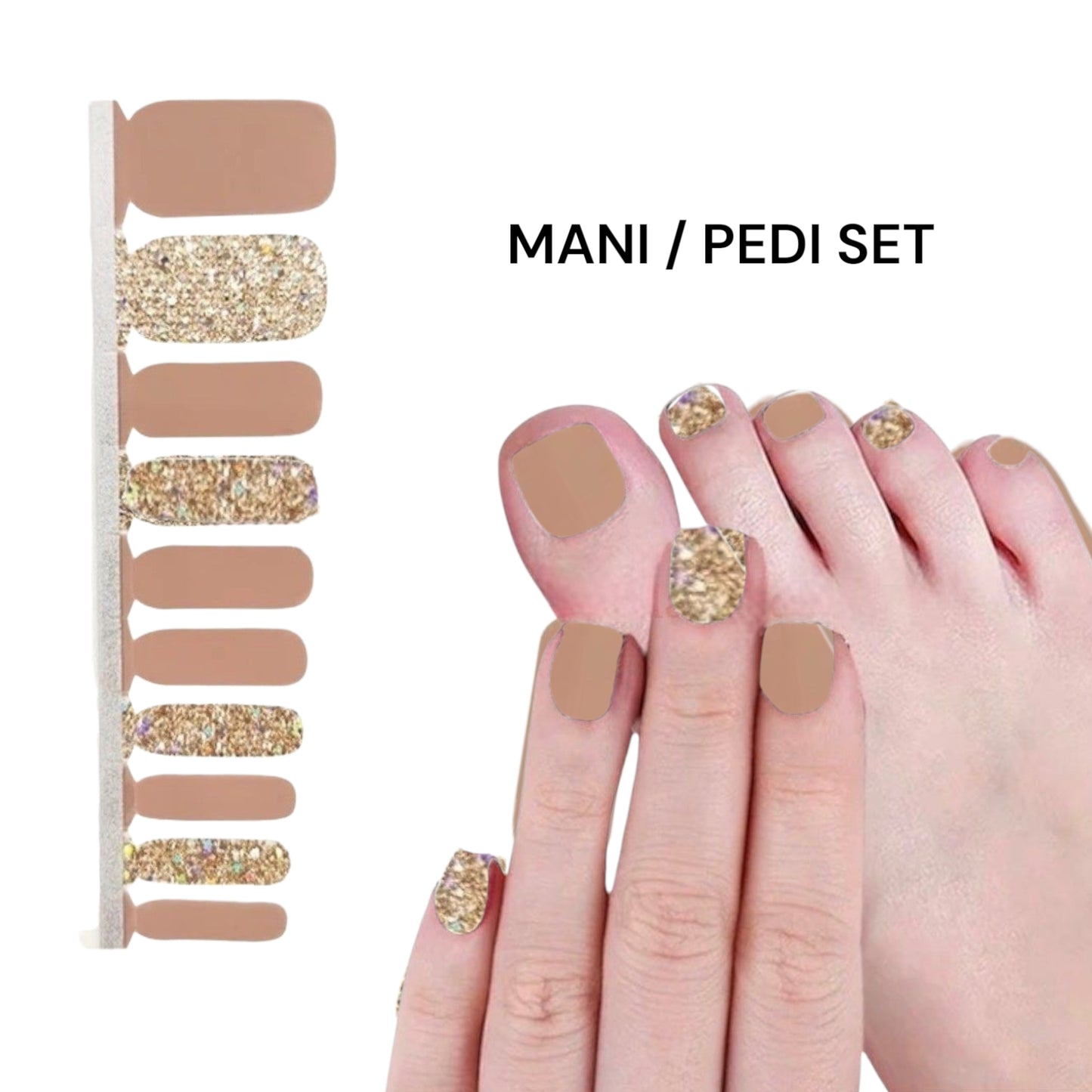 Terra-gold | Nail Wraps | Nail Stickers | Nail Strips | Gel Nails | Nail Polish Wraps - Nailfordable