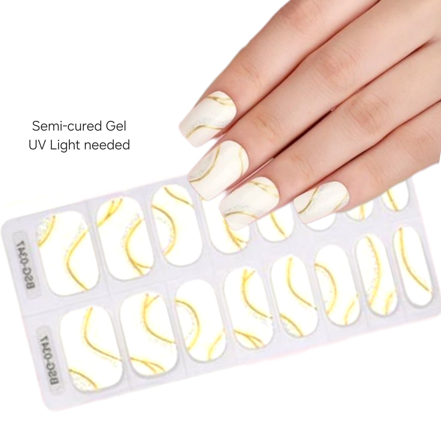 Gold lace - Semi-Cured Gel Wraps UV | Nail Wraps | Nail Stickers | Nail Strips | Gel Nails | Nail Polish Wraps - Nailfordable