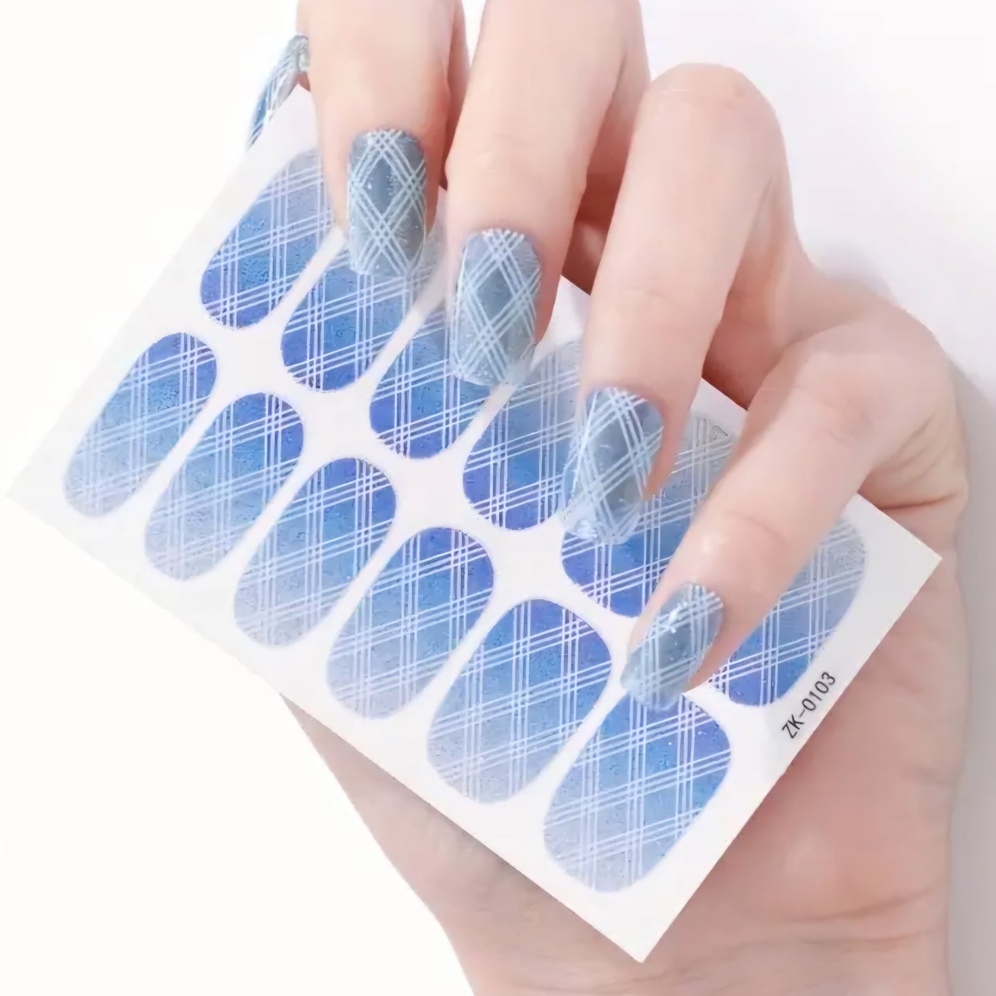 Blue plaid | Nail Wraps | Nail Stickers | Nail Strips | Gel Nails | Nail Polish Wraps - Nailfordable