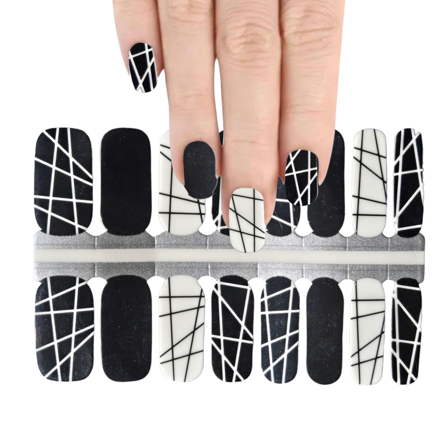 Crossed lines | Nail Wraps | Nail Stickers | Nail Strips | Gel Nails | Nail Polish Wraps - Nailfordable
