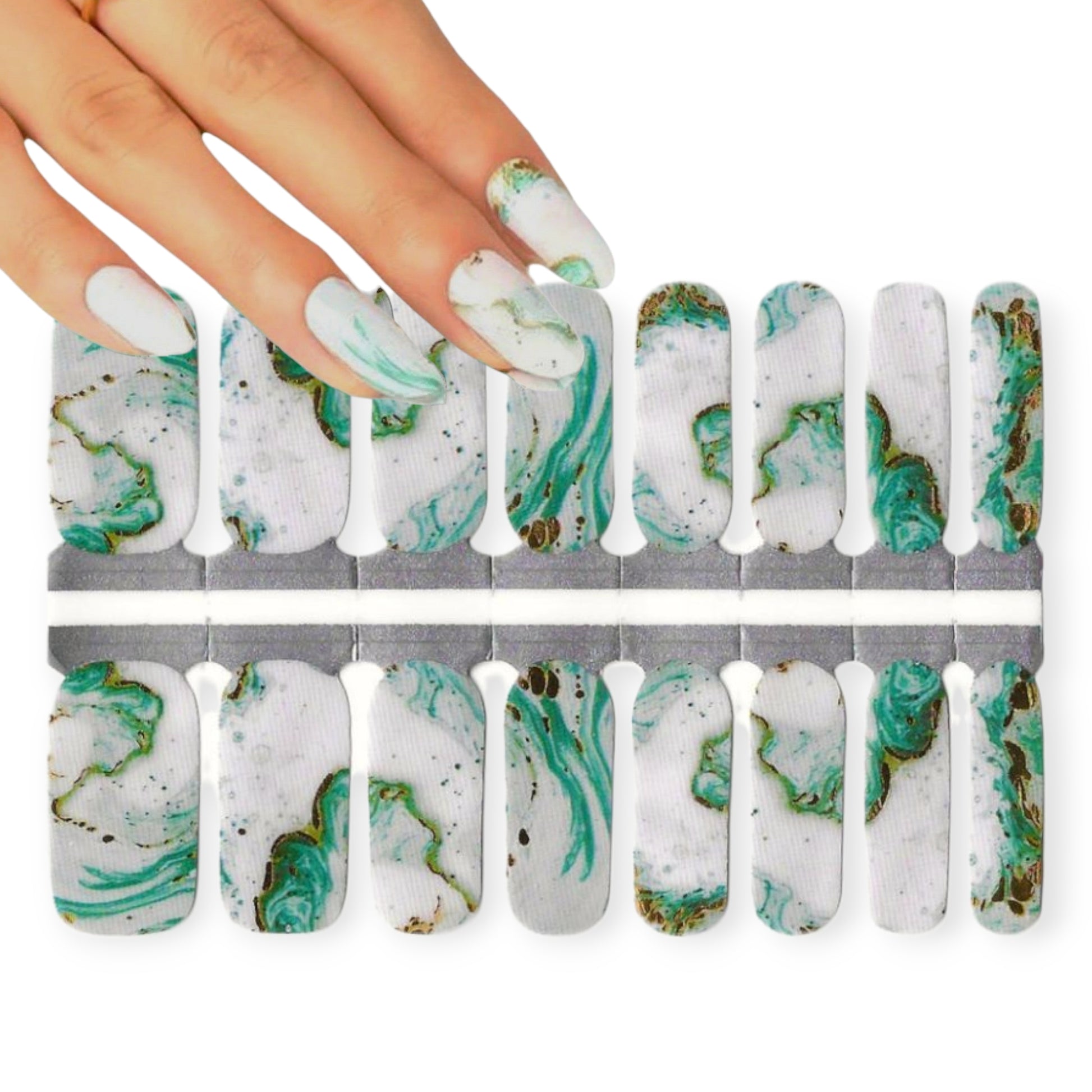Green Granite | Nail Wraps | Nail Stickers | Nail Strips | Gel Nails | Nail Polish Wraps - Nailfordable