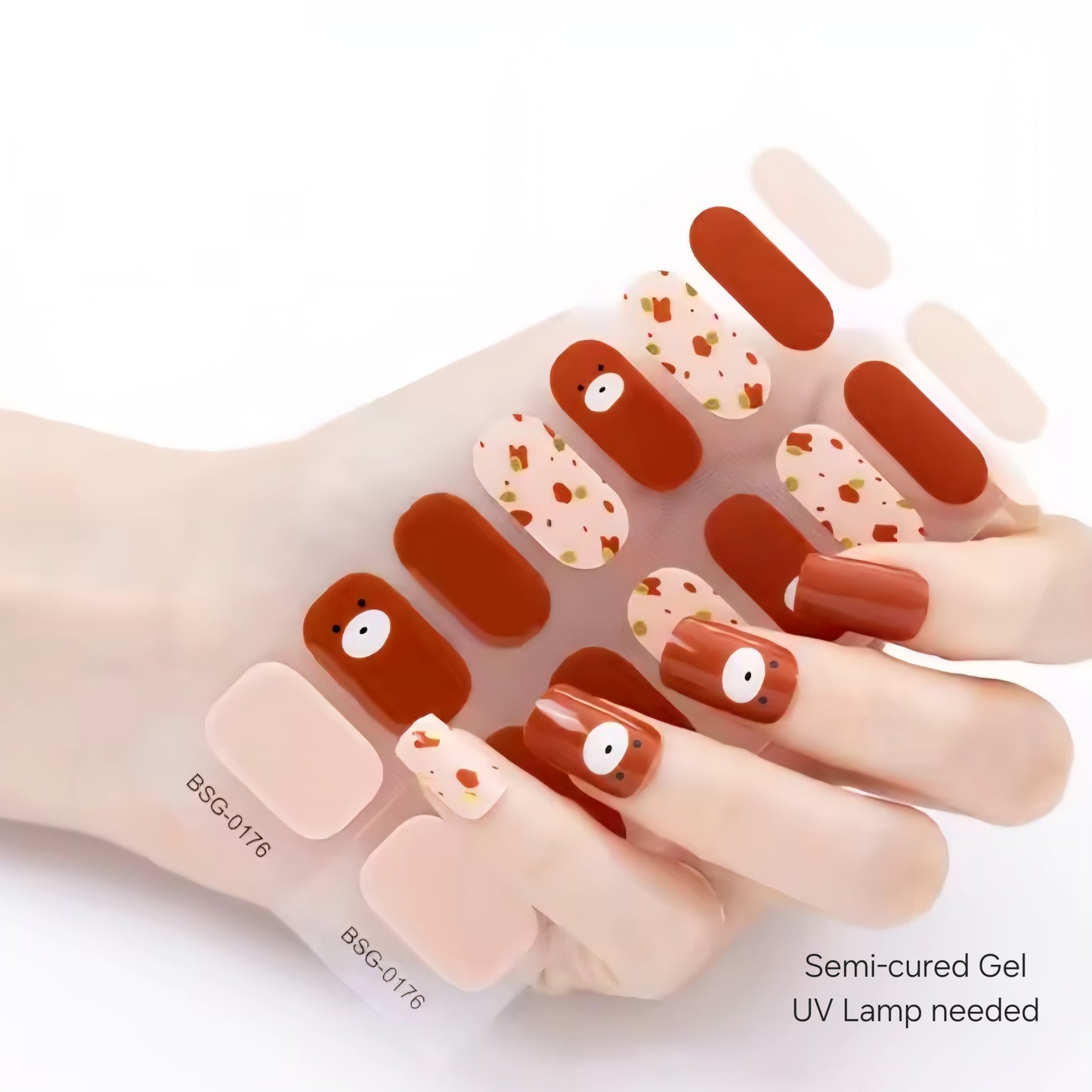 Hidden Bear - Semi-Cured Gel Wraps UV | Nail Wraps | Nail Stickers | Nail Strips | Gel Nails | Nail Polish Wraps - Nailfordable