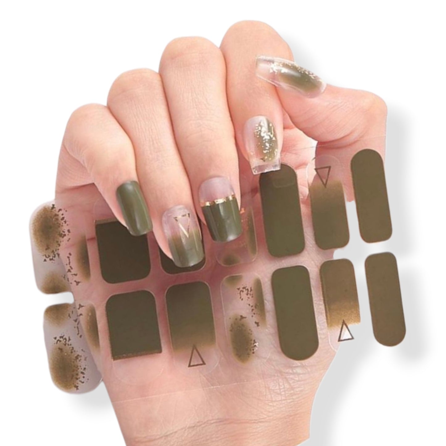 Smoky triangles | Nail Wraps | Nail Stickers | Nail Strips | Gel Nails | Nail Polish Wraps - Nailfordable