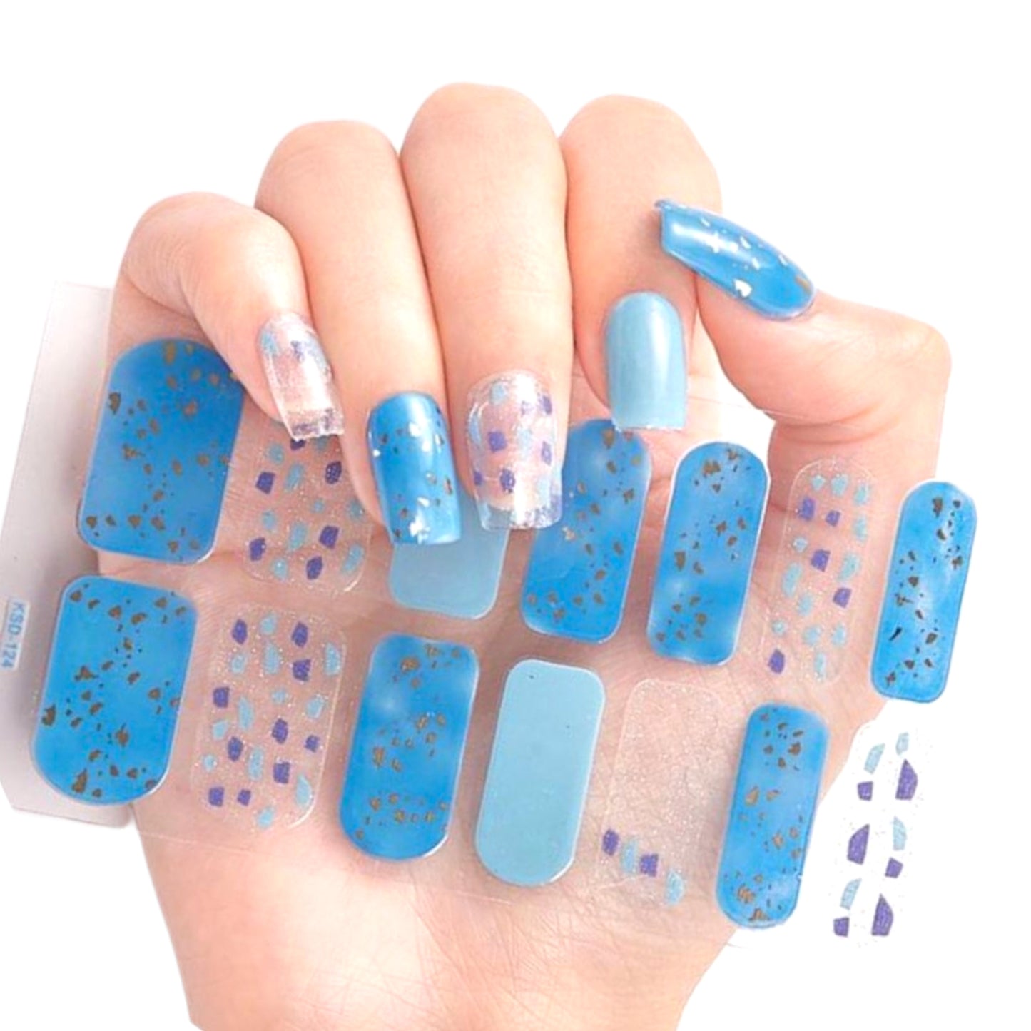 Blue Particles | Nail Wraps | Nail Stickers | Nail Strips | Gel Nails | Nail Polish Wraps - Nailfordable