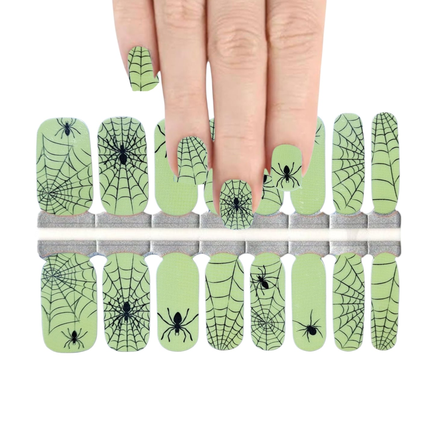Spiders Glows in the dark | Nail Wraps | Nail Stickers | Nail Strips | Gel Nails | Nail Polish Wraps - Nailfordable