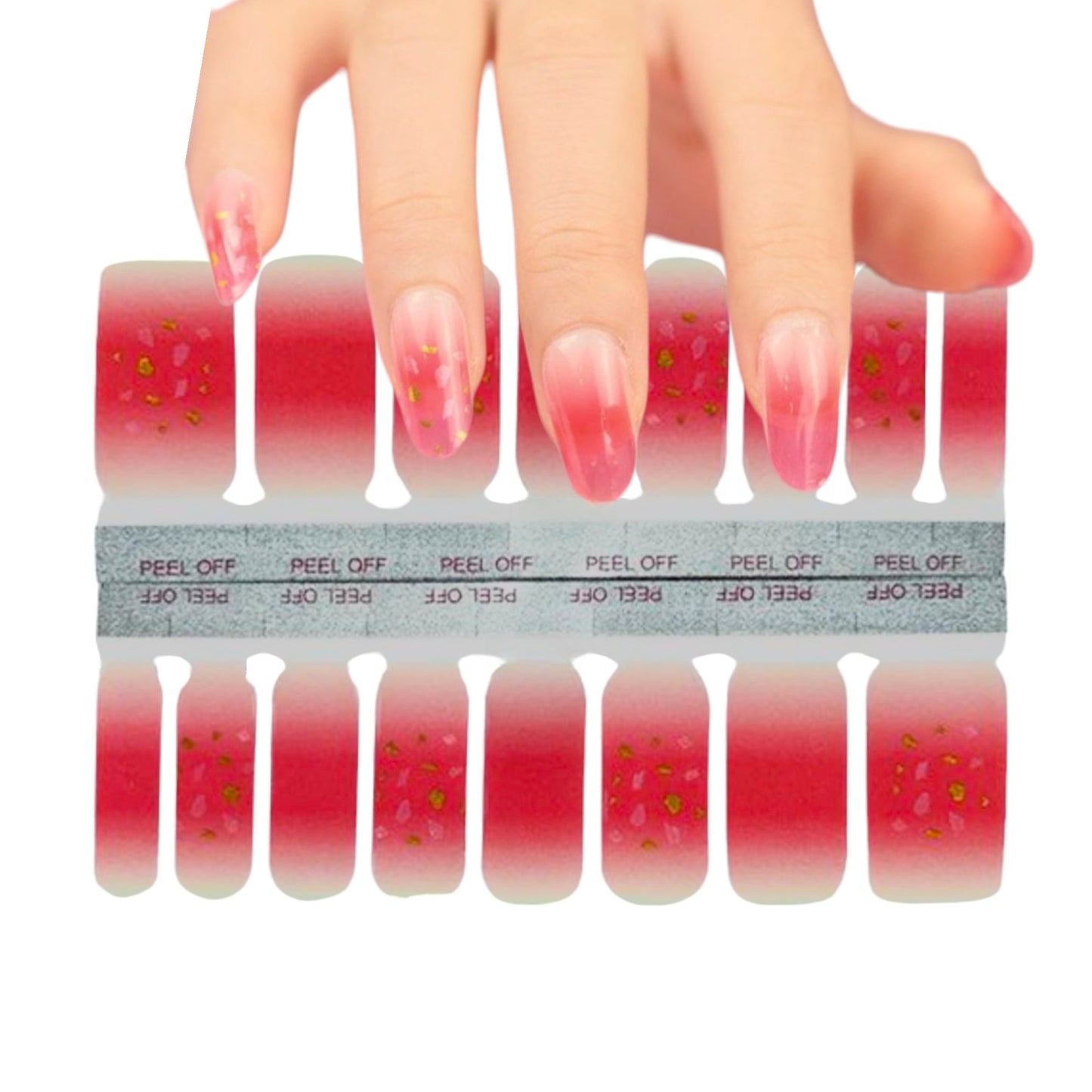 Red Collapse | Nail Wraps | Nail Stickers | Nail Strips | Gel Nails | Nail Polish Wraps - Nailfordable
