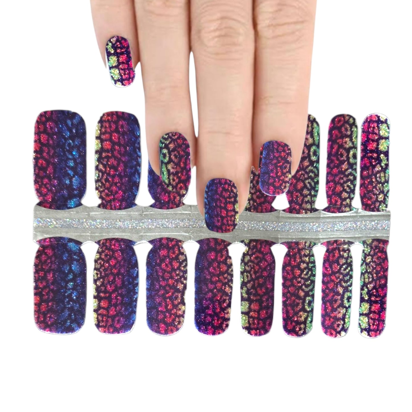 Rainbow Cheetah | Nail Wraps | Nail Stickers | Nail Strips | Gel Nails | Nail Polish Wraps - Nailfordable