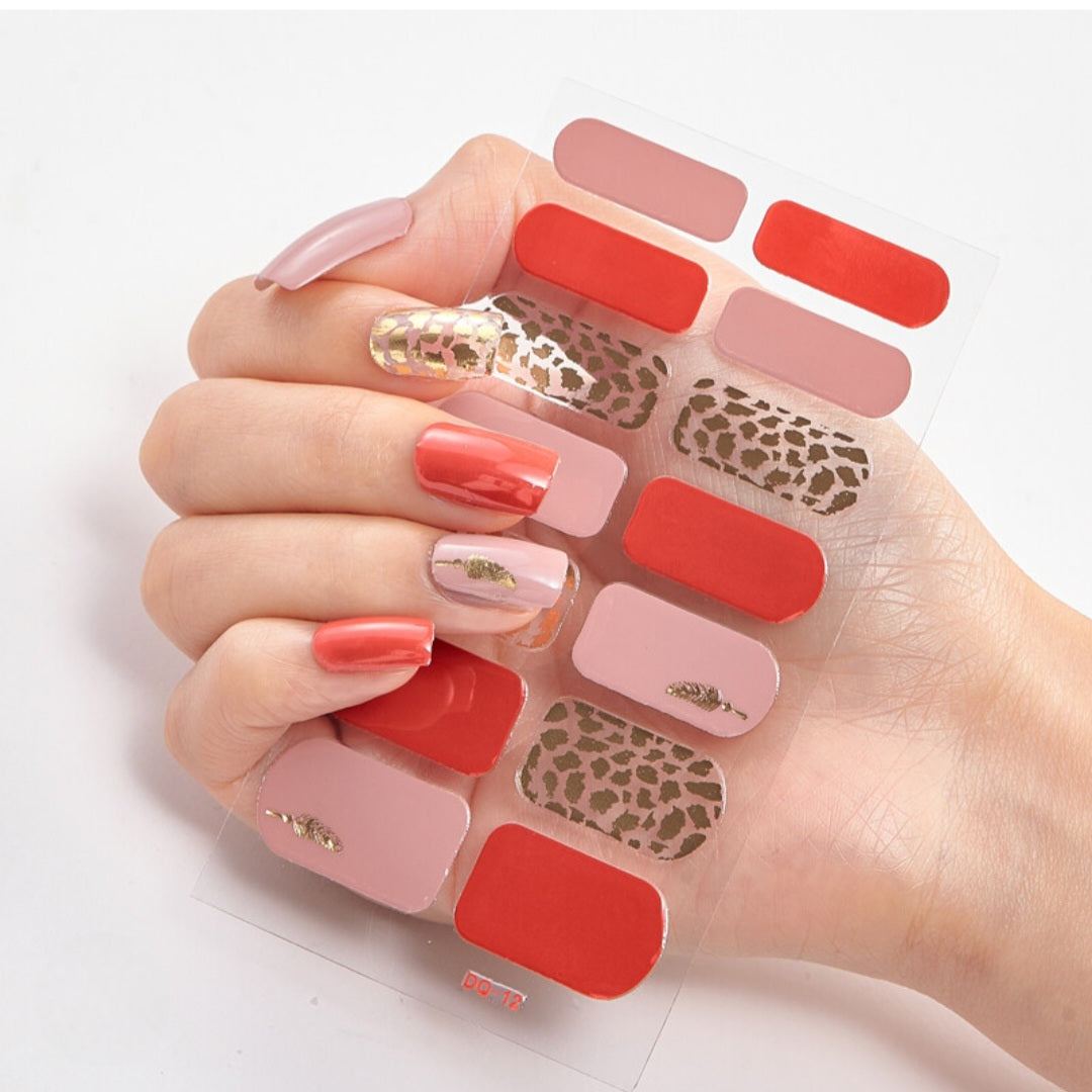 Gold Fall | Nail Wraps | Nail Stickers | Nail Strips | Gel Nails | Nail Polish Wraps - Nailfordable