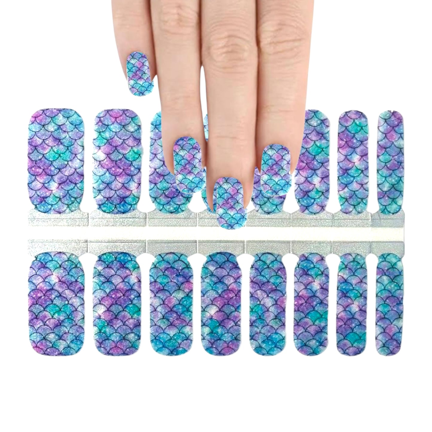 Blue Mermaid | Nail Wraps | Nail Stickers | Nail Strips | Gel Nails | Nail Polish Wraps - Nailfordable