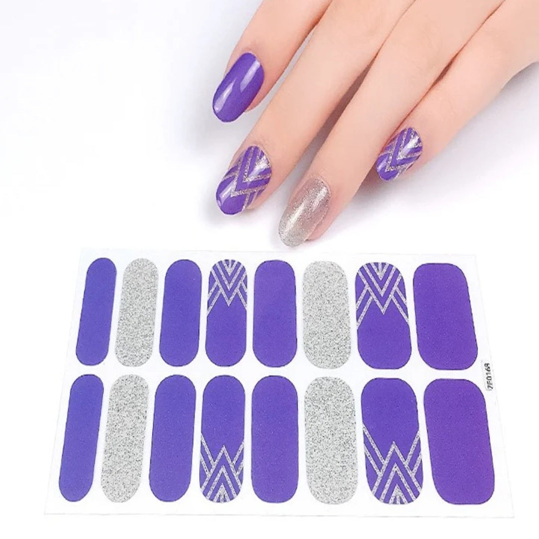 Purple Chevron | Nail Wraps | Nail Stickers | Nail Strips | Gel Nails | Nail Polish Wraps - Nailfordable