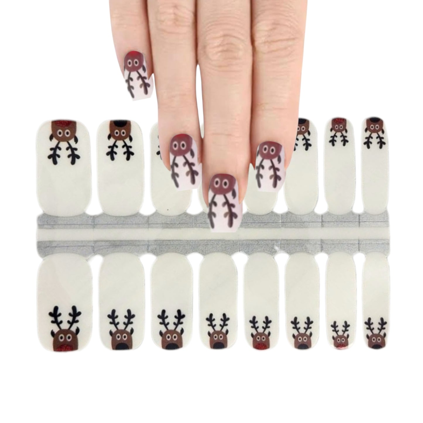 Rudolph | Nail Wraps | Nail Stickers | Nail Strips | Gel Nails | Nail Polish Wraps - Nailfordable