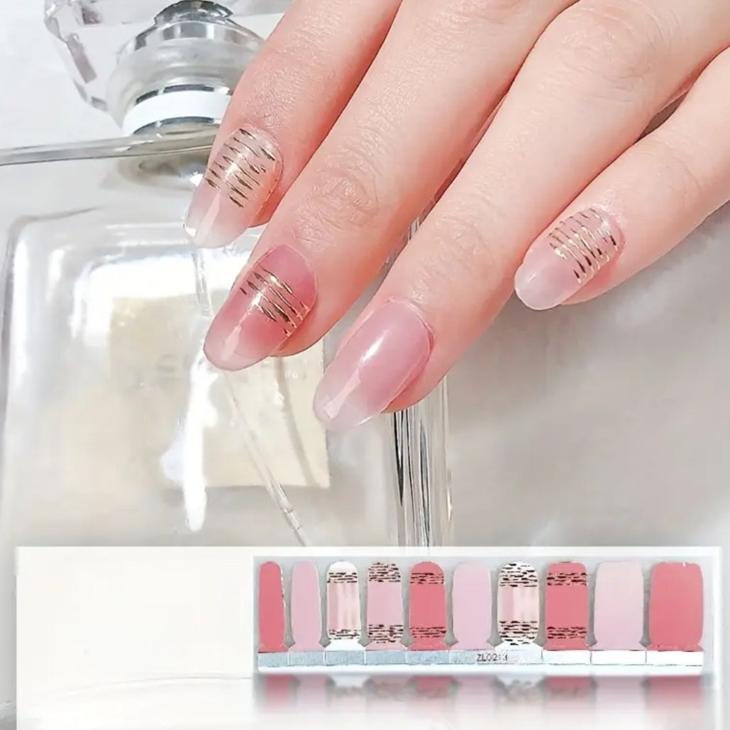 Gold ocean | Nail Wraps | Nail Stickers | Nail Strips | Gel Nails | Nail Polish Wraps - Nailfordable