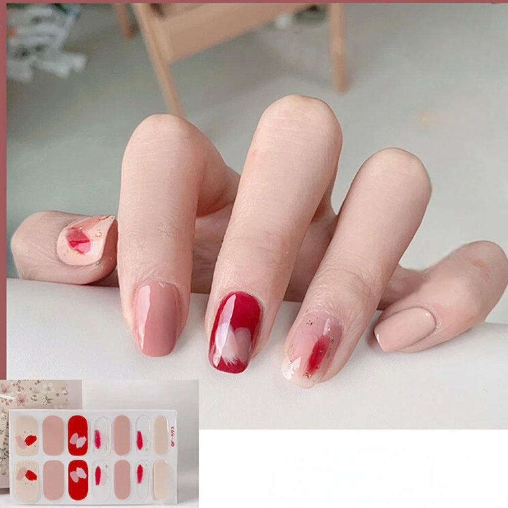 Red and nudes | Nail Wraps | Nail Stickers | Nail Strips | Gel Nails | Nail Polish Wraps - Nailfordable