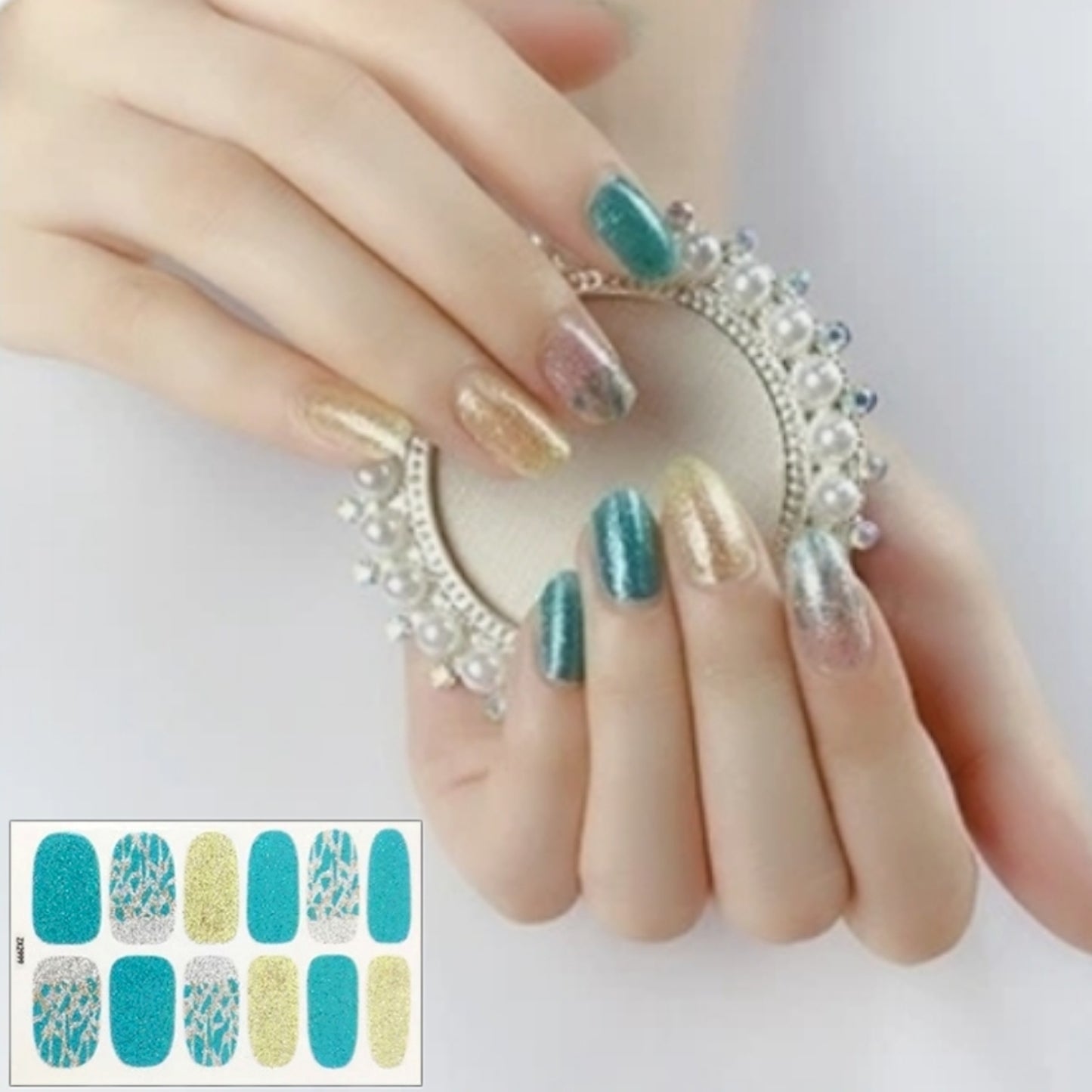 Mint Grassland | Nail Wraps | Nail Stickers | Nail Strips | Gel Nails | Nail Polish Wraps - Nailfordable