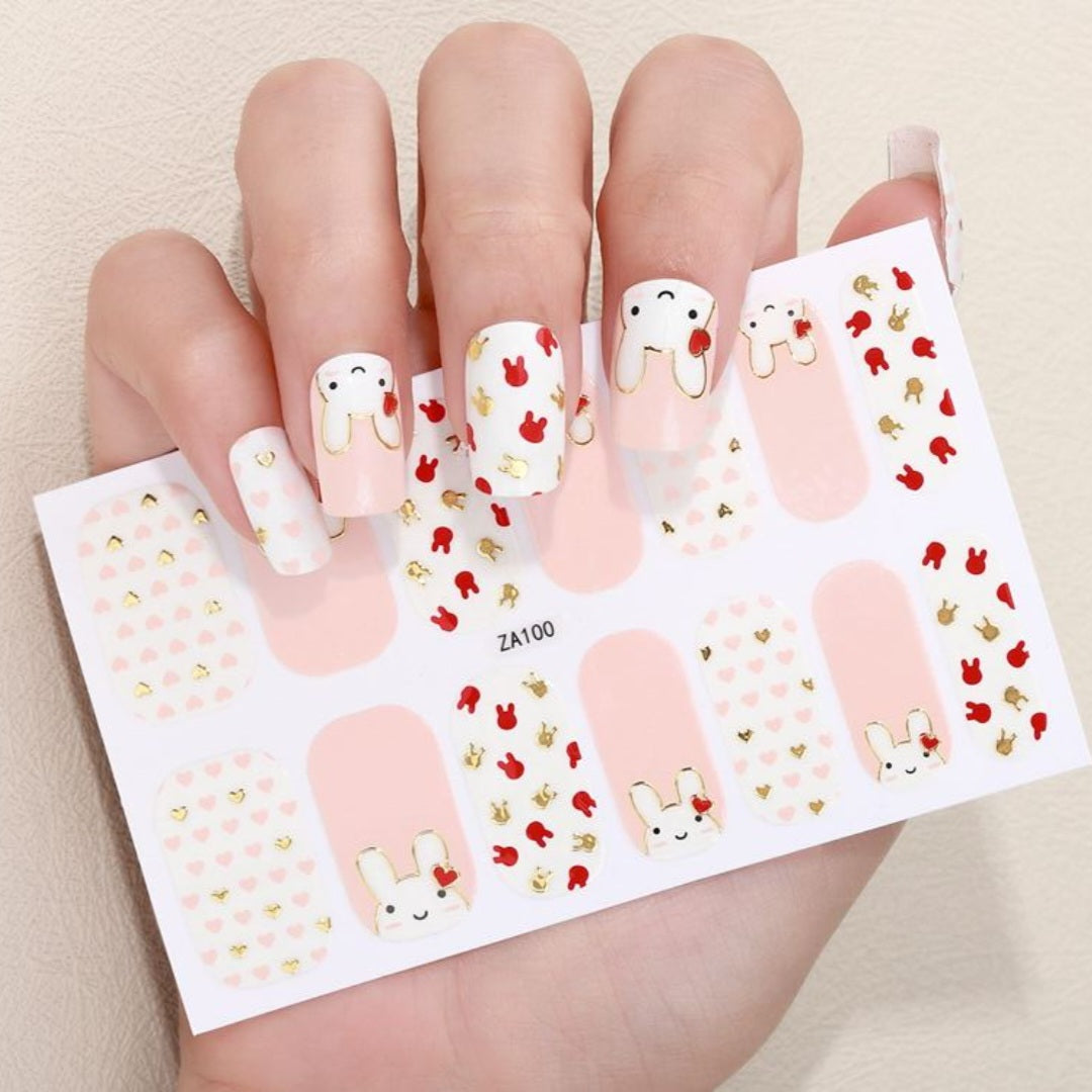 Lovely bunny | Nail Wraps | Nail Stickers | Nail Strips | Gel Nails | Nail Polish Wraps - Nailfordable