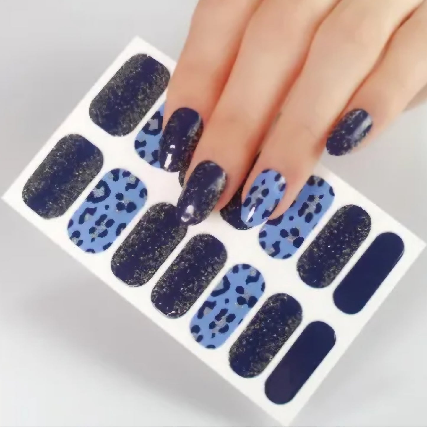 Blue Leopard | Nail Wraps | Nail Stickers | Nail Strips | Gel Nails | Nail Polish Wraps - Nailfordable