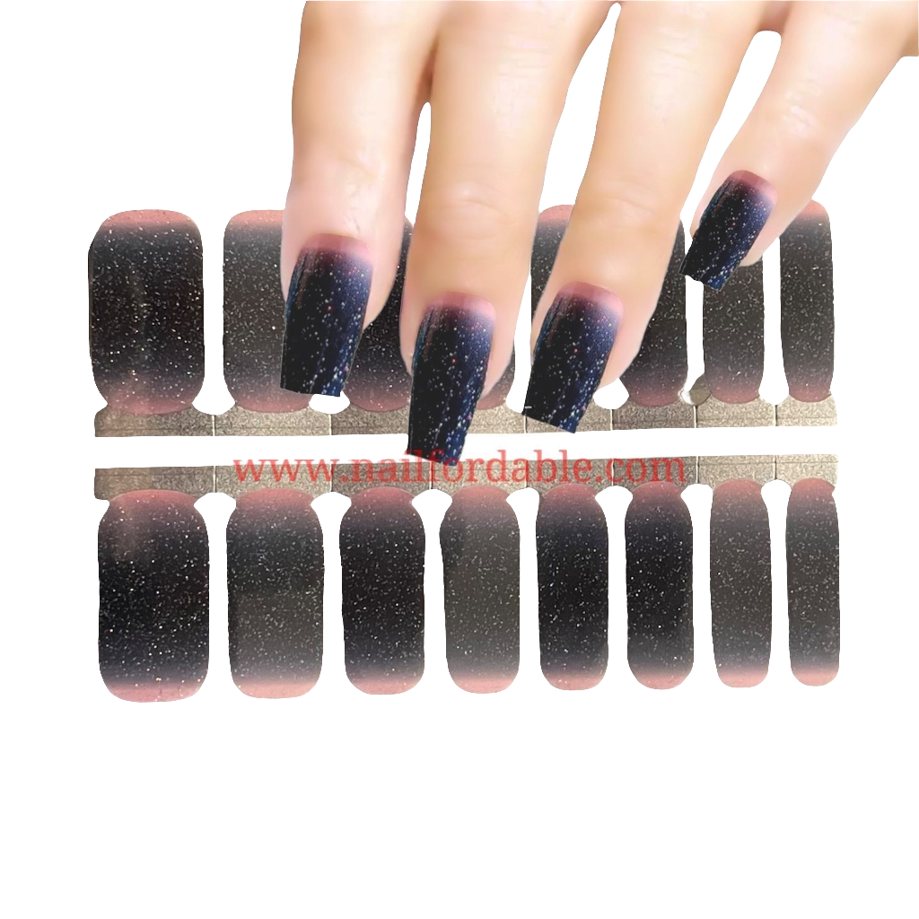 Midnight | Nail Wraps | Nail Stickers | Nail Strips | Gel Nails | Nail Polish Wraps - Nailfordable