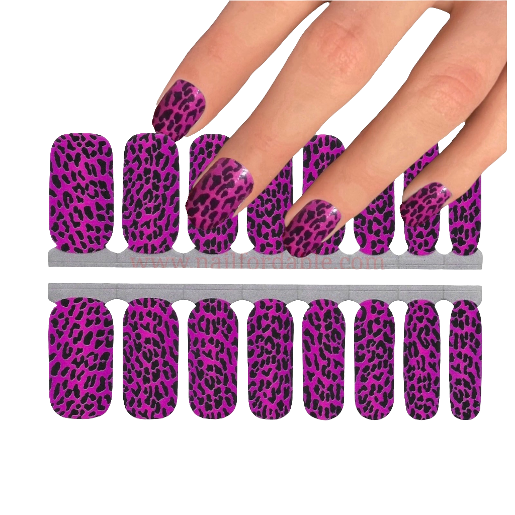 Pink Leopard print | Nail Wraps | Nail Stickers | Nail Strips | Gel Nails | Nail Polish Wraps - Nailfordable