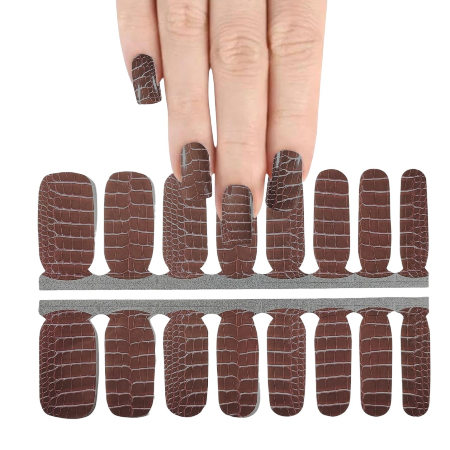 Brown Snakeskin | Nail Wraps | Nail Stickers | Nail Strips | Gel Nails | Nail Polish Wraps - Nailfordable