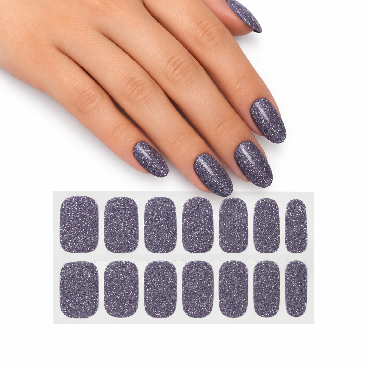 Dark gray glitter | Nail Wraps | Nail Stickers | Nail Strips | Gel Nails | Nail Polish Wraps - Nailfordable