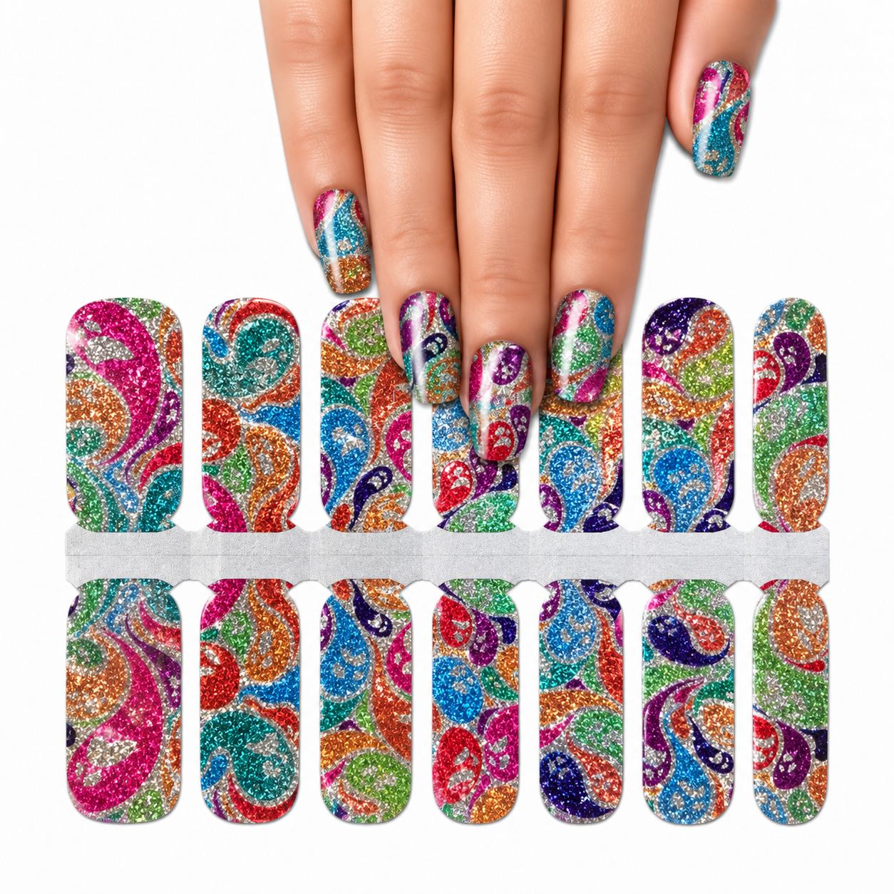 Ghosts multicolors glitter | Nail Wraps | Nail Stickers | Nail Strips | Gel Nails | Nail Polish Wraps - Nailfordable