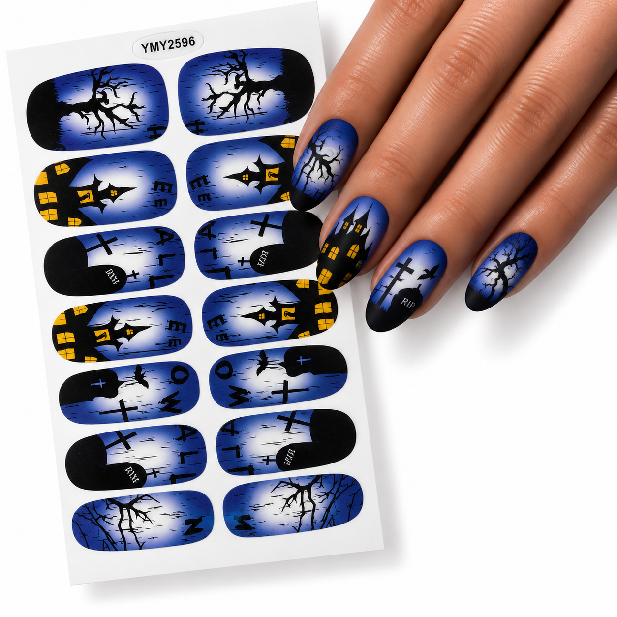 Halloween night | Nail Wraps | Nail Stickers | Nail Strips | Gel Nails | Nail Polish Wraps - Nailfordable