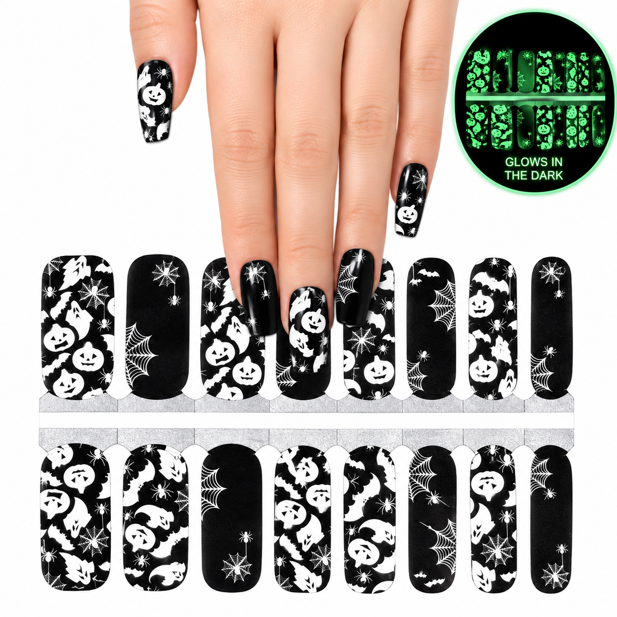 Halloween night glows in the dark | Nail Wraps | Nail Stickers | Nail Strips | Gel Nails | Nail Polish Wraps - Nailfordable