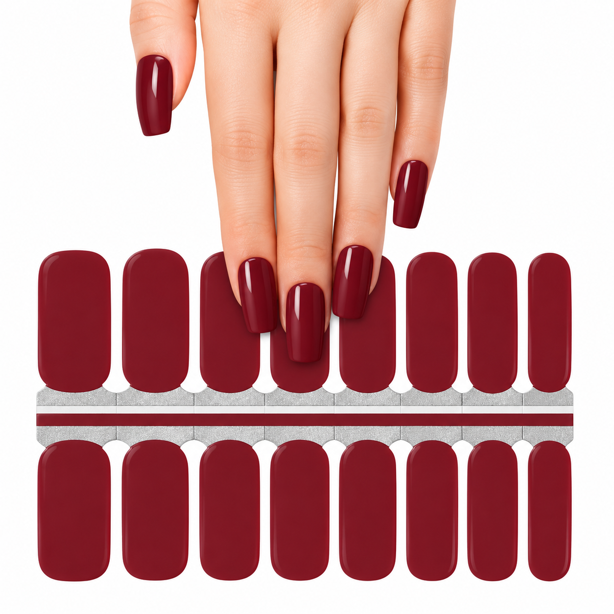Burgundy | Nail Wraps | Nail Stickers | Nail Strips | Gel Nails | Nail Polish Wraps - Nailfordable