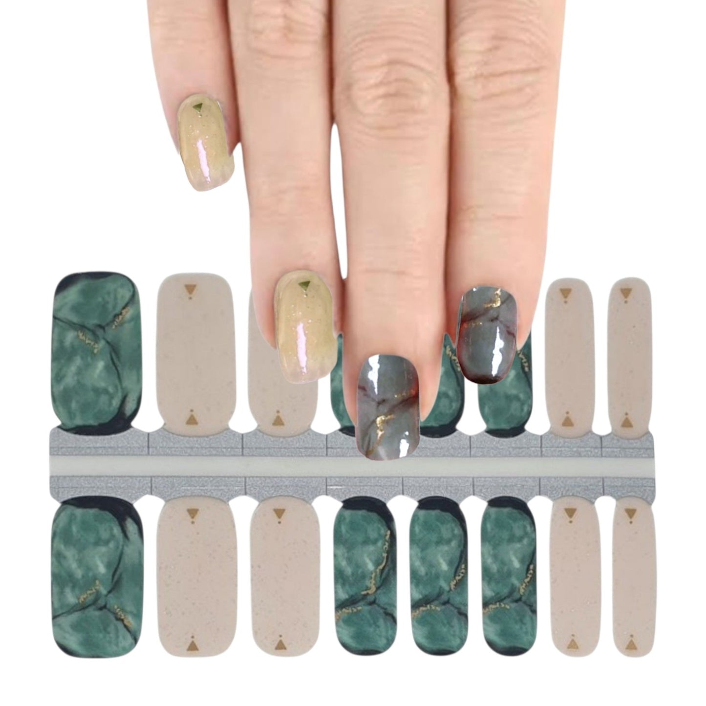 Emerald granite | Nail Wraps | Nail Stickers | Nail Strips | Gel Nails | Nail Polish Wraps - Nailfordable
