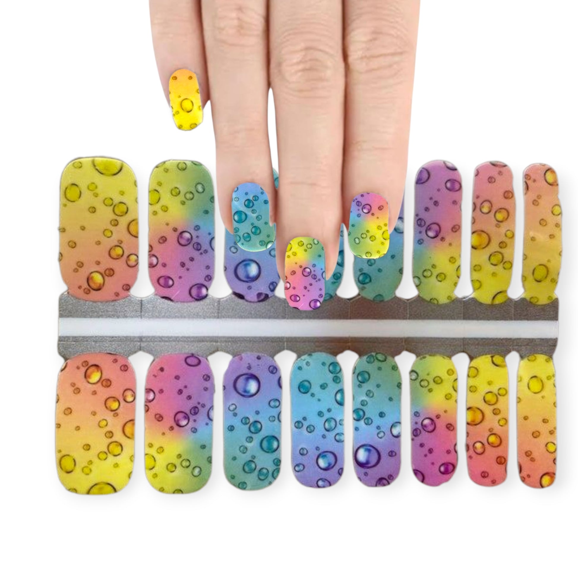 Bubbles | Nail Wraps | Nail Stickers | Nail Strips | Gel Nails | Nail Polish Wraps - Nailfordable