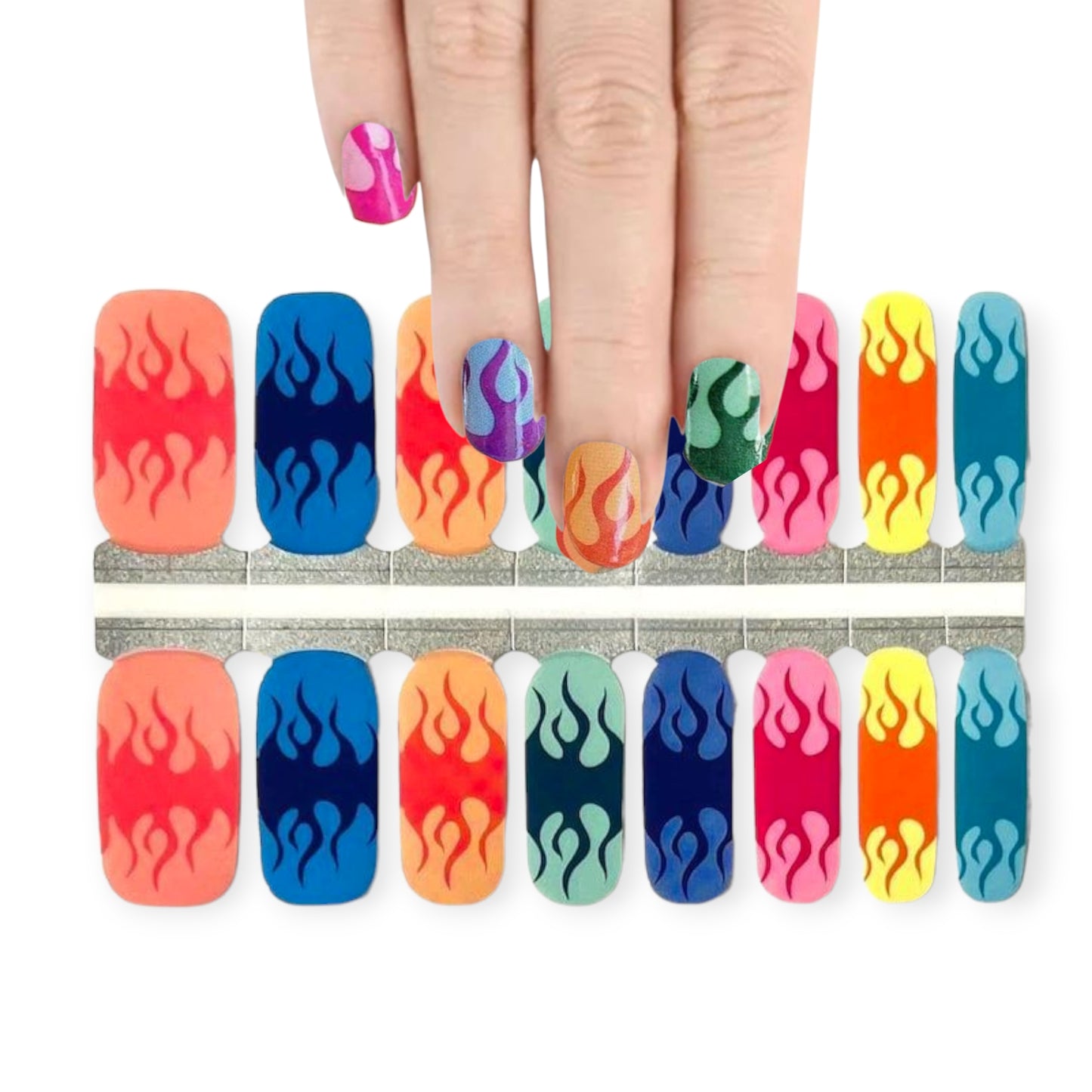 Fire colors | Nail Wraps | Nail Stickers | Nail Strips | Gel Nails | Nail Polish Wraps - Nailfordable