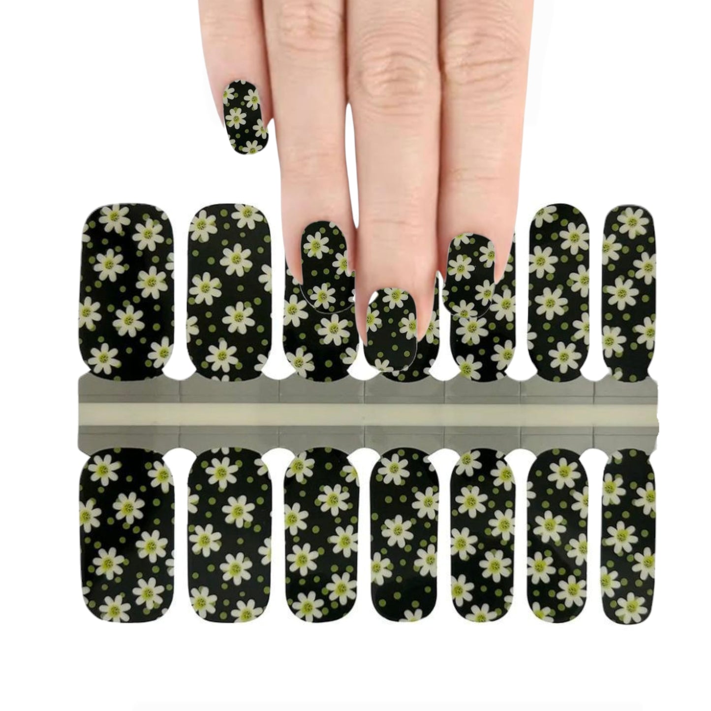 Daisy Flowers | Nail Wraps | Nail Stickers | Nail Strips | Gel Nails | Nail Polish Wraps - Nailfordable