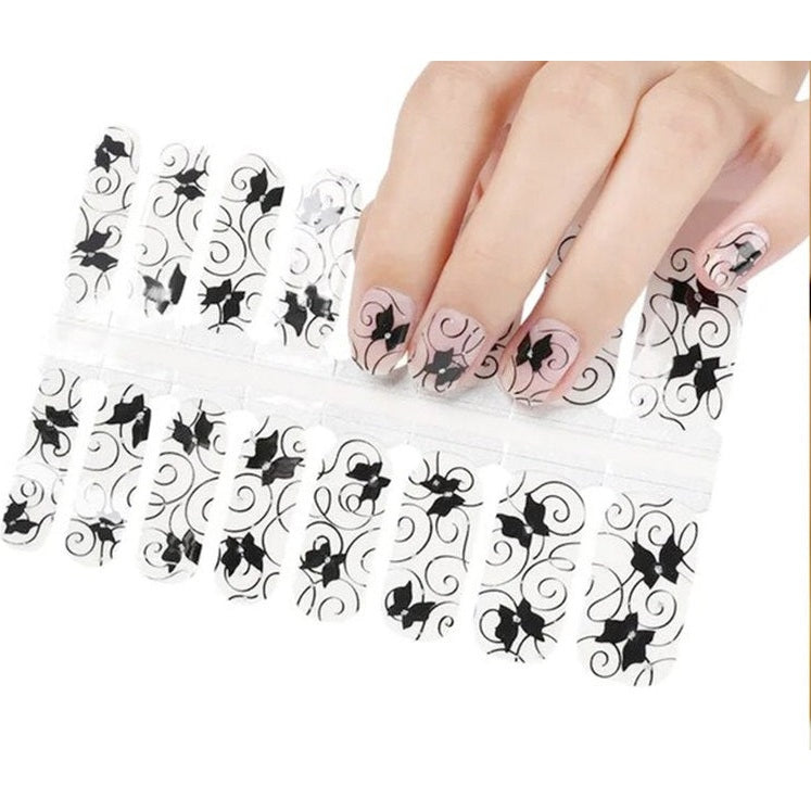 Black butterflies overlay | Nail Wraps | Nail Stickers | Nail Strips | Gel Nails | Nail Polish Wraps - Nailfordable