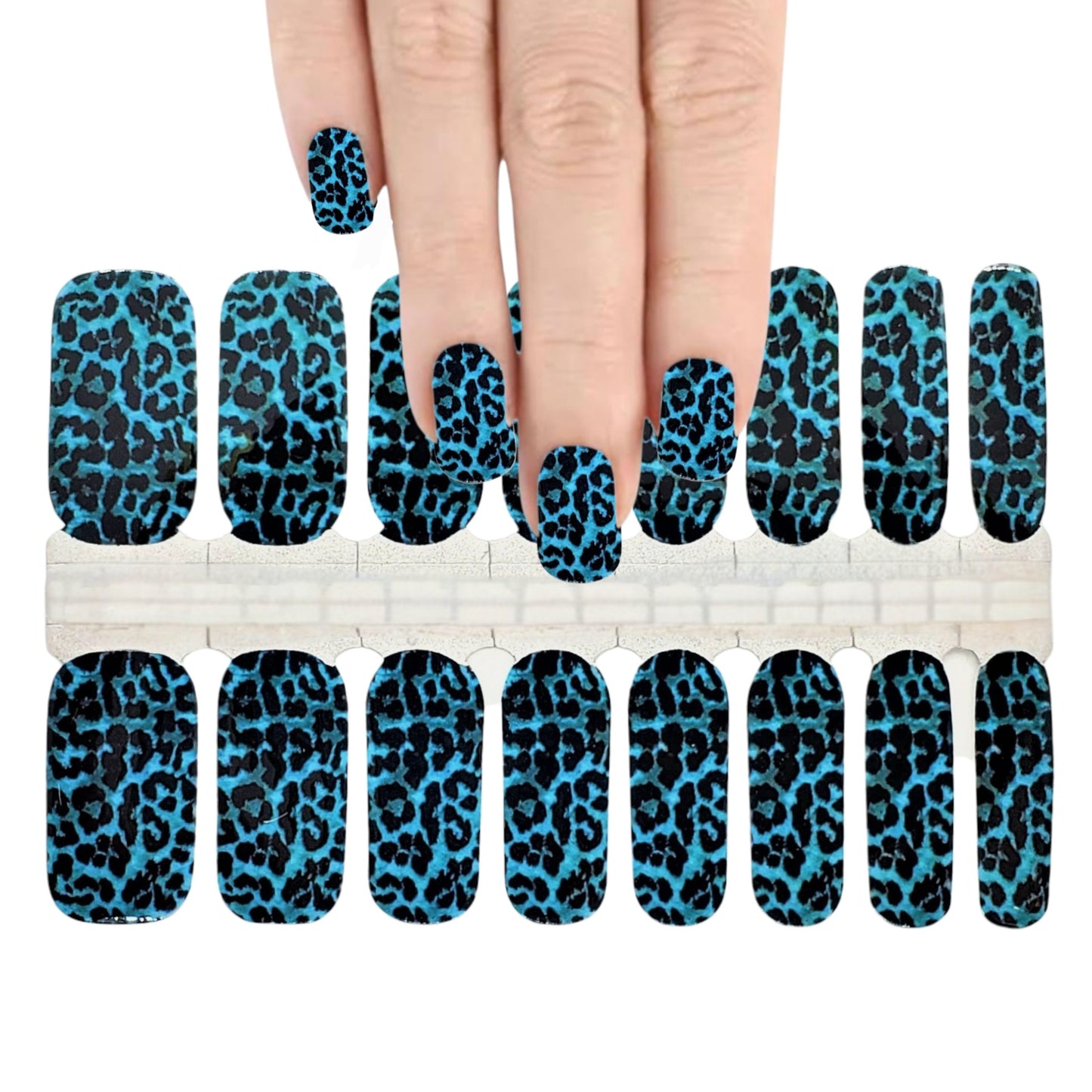 Blue leopard | Nail Wraps | Nail Stickers | Nail Strips | Gel Nails | Nail Polish Wraps - Nailfordable
