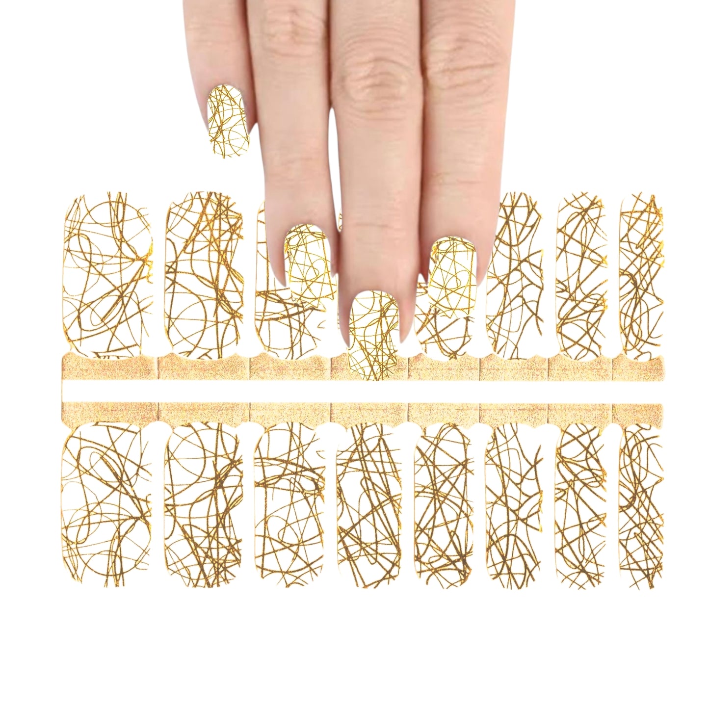 Gold Web | Nail Wraps | Nail Stickers | Nail Strips | Gel Nails | Nail Polish Wraps - Nailfordable
