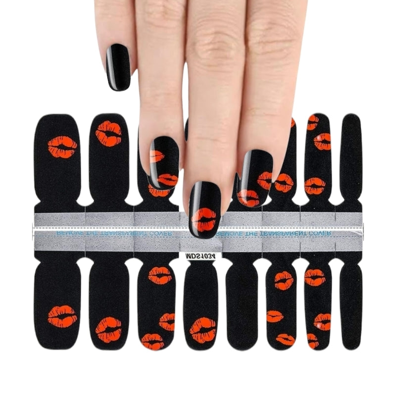 Red lips | Nail Wraps | Nail Stickers | Nail Strips | Gel Nails | Nail Polish Wraps - Nailfordable
