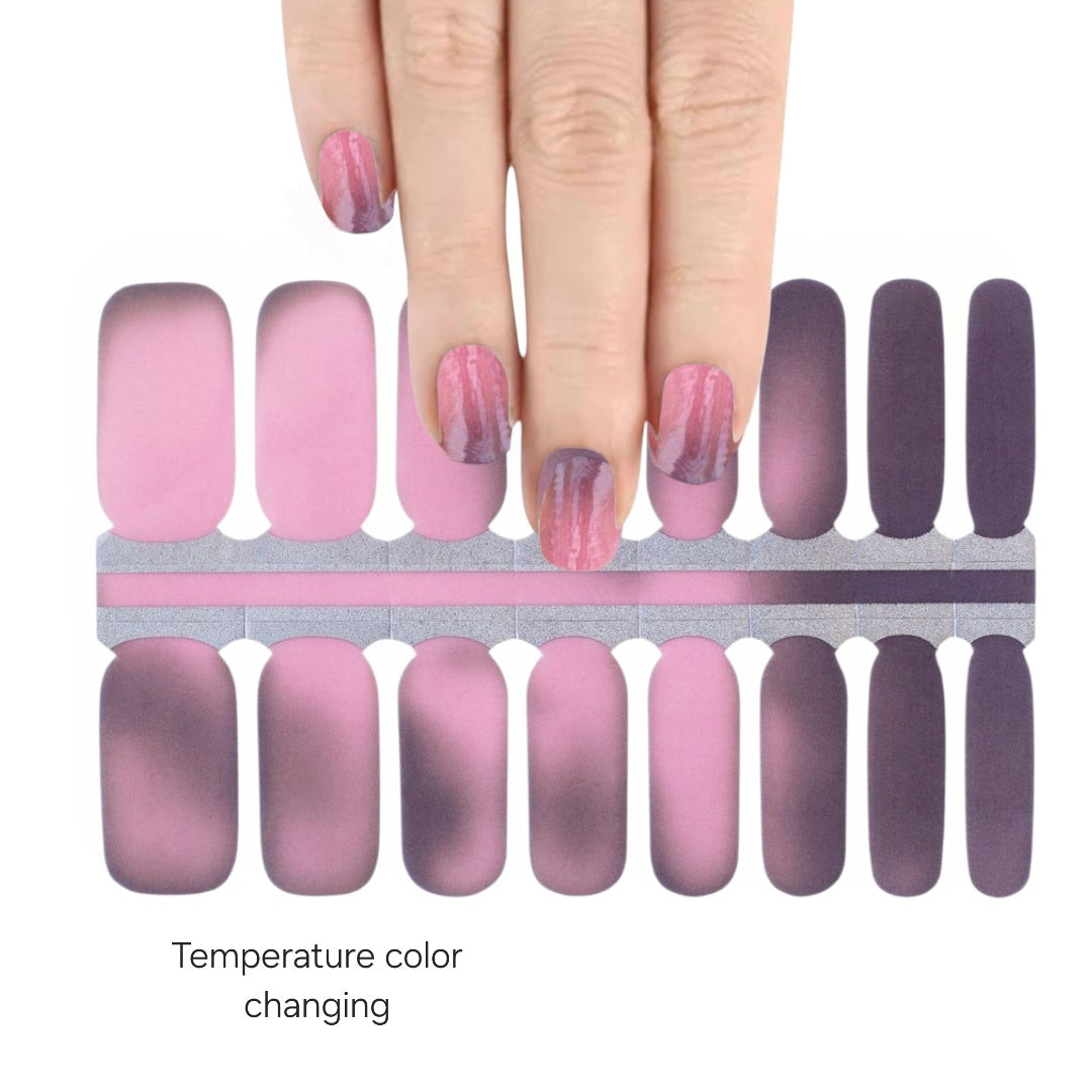 Brown to pink | Nail Wraps | Nail Stickers | Nail Strips | Gel Nails | Nail Polish Wraps - Nailfordable