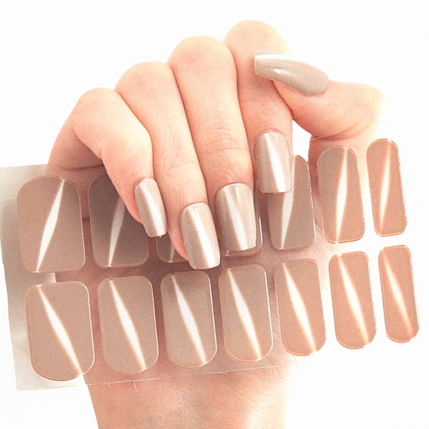 Nude cat eye | Nail Wraps | Nail Stickers | Nail Strips | Gel Nails | Nail Polish Wraps - Nailfordable