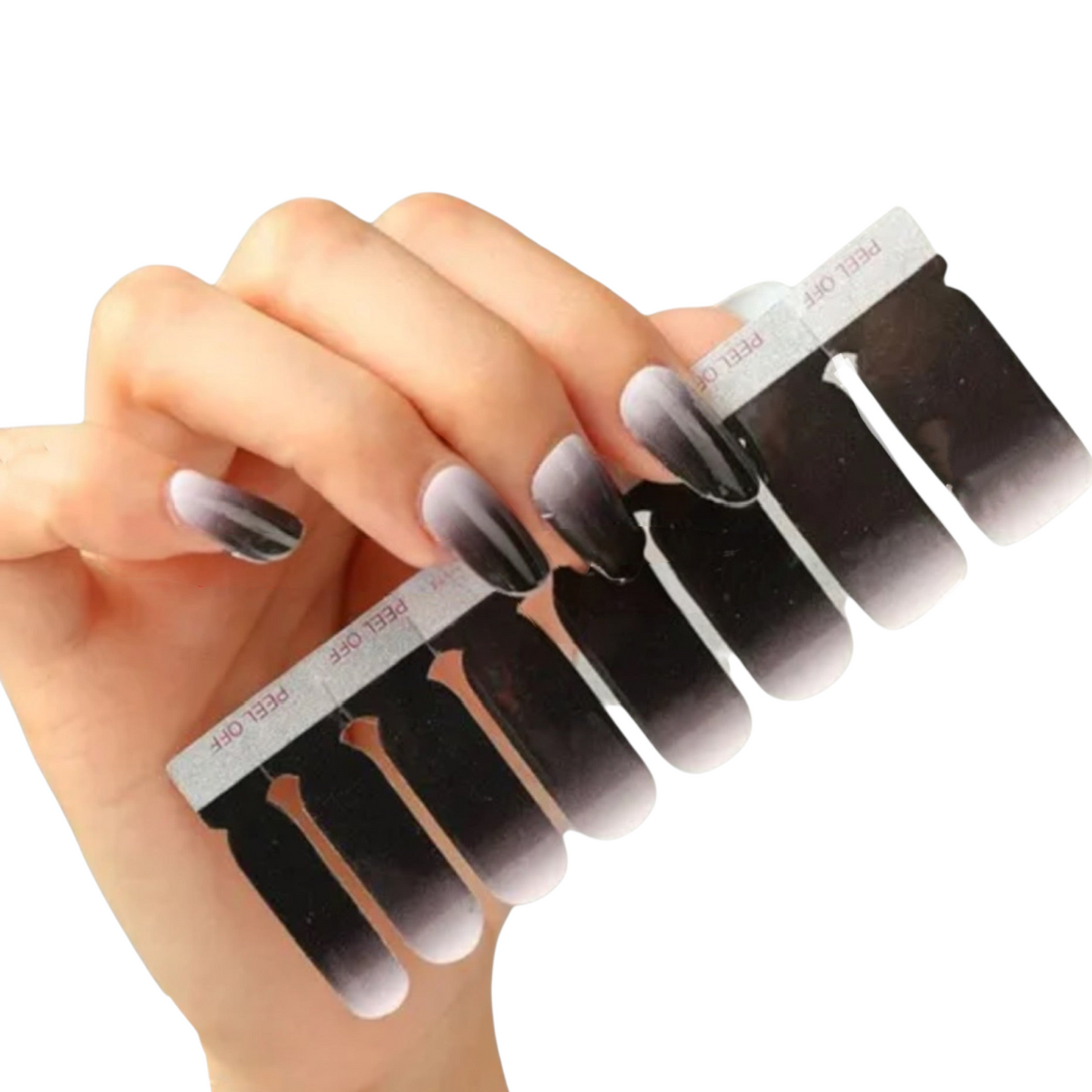 White to Black | Nail Wraps | Nail Stickers | Nail Strips | Gel Nails | Nail Polish Wraps - Nailfordable