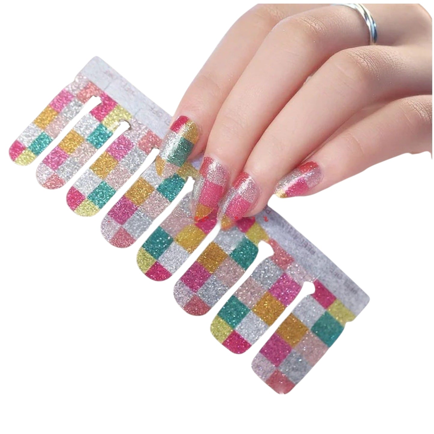 Squares multicolor | Nail Wraps | Nail Stickers | Nail Strips | Gel Nails | Nail Polish Wraps - Nailfordable