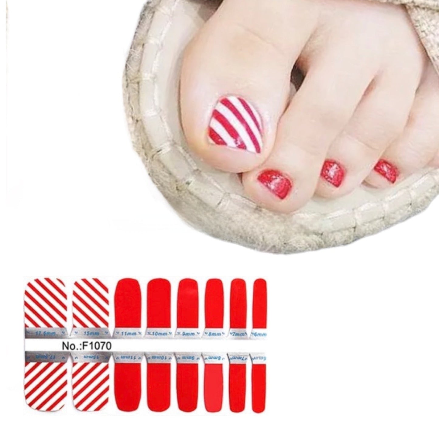 Candy cane | Nail Wraps | Nail Stickers | Nail Strips | Gel Nails | Nail Polish Wraps - Nailfordable