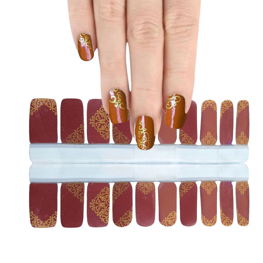 Red Elegance | Nail Wraps | Nail Stickers | Nail Strips | Gel Nails | Nail Polish Wraps - Nailfordable