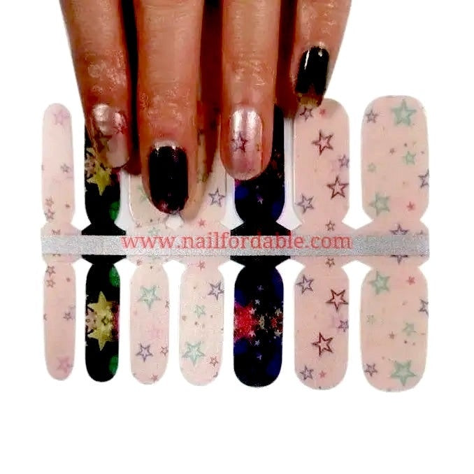 Twinkle stars Nail Wraps | Semi Cured Gel Wraps | Gel Nail Wraps |Nail Polish | Nail Stickers