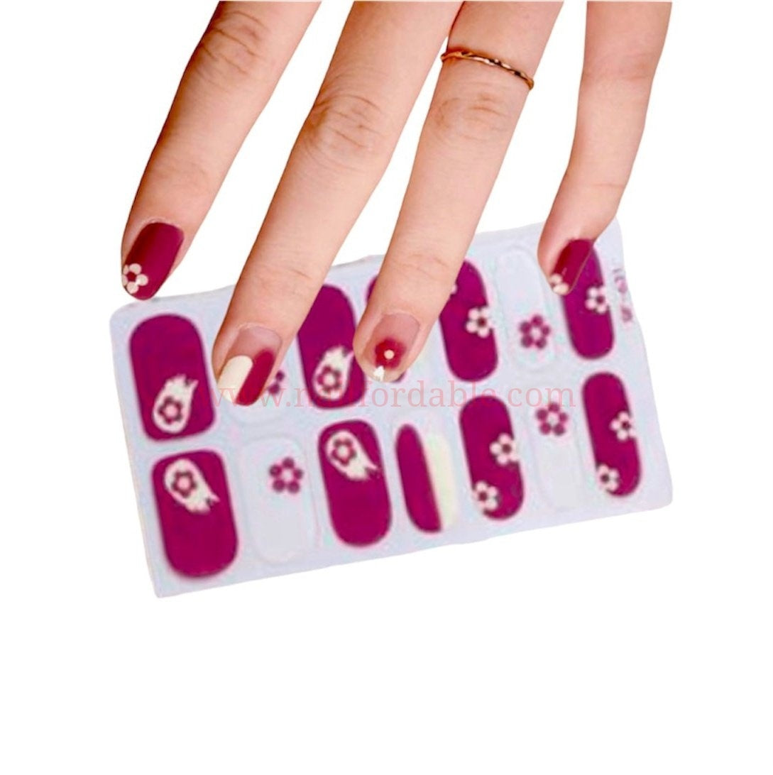 Splash of flowers Nail Wraps | Semi Cured Gel Wraps | Gel Nail Wraps |Nail Polish | Nail Stickers