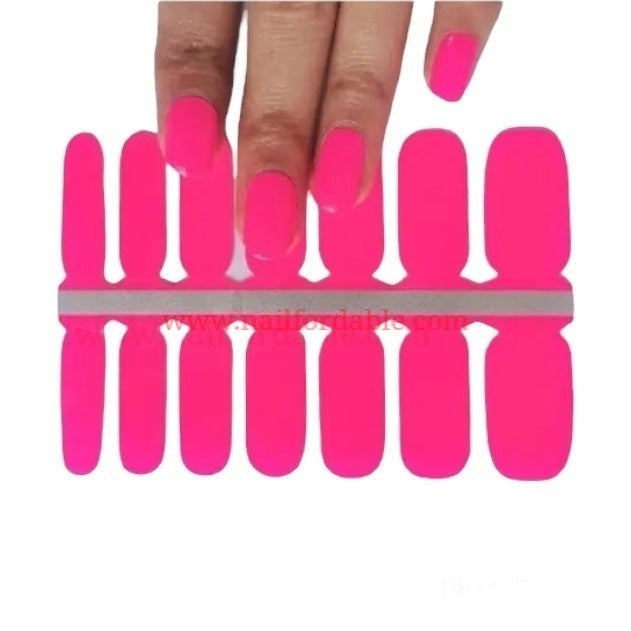 Pink neon | Nail Wraps | Nail Stickers | Nail Strips | Gel Nails | Nail Polish Wraps - Nailfordable