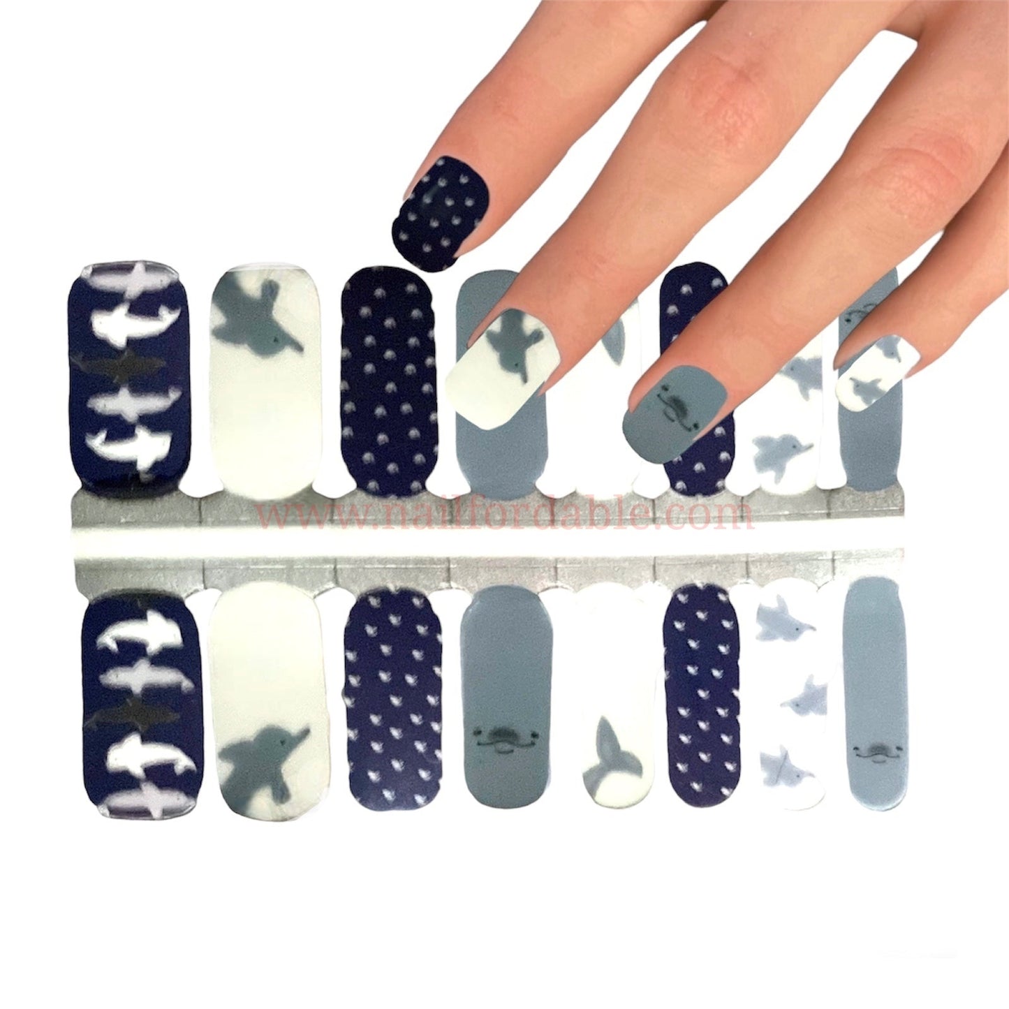 Dolphins Nail Wraps | Semi Cured Gel Wraps | Gel Nail Wraps |Nail Polish | Nail Stickers