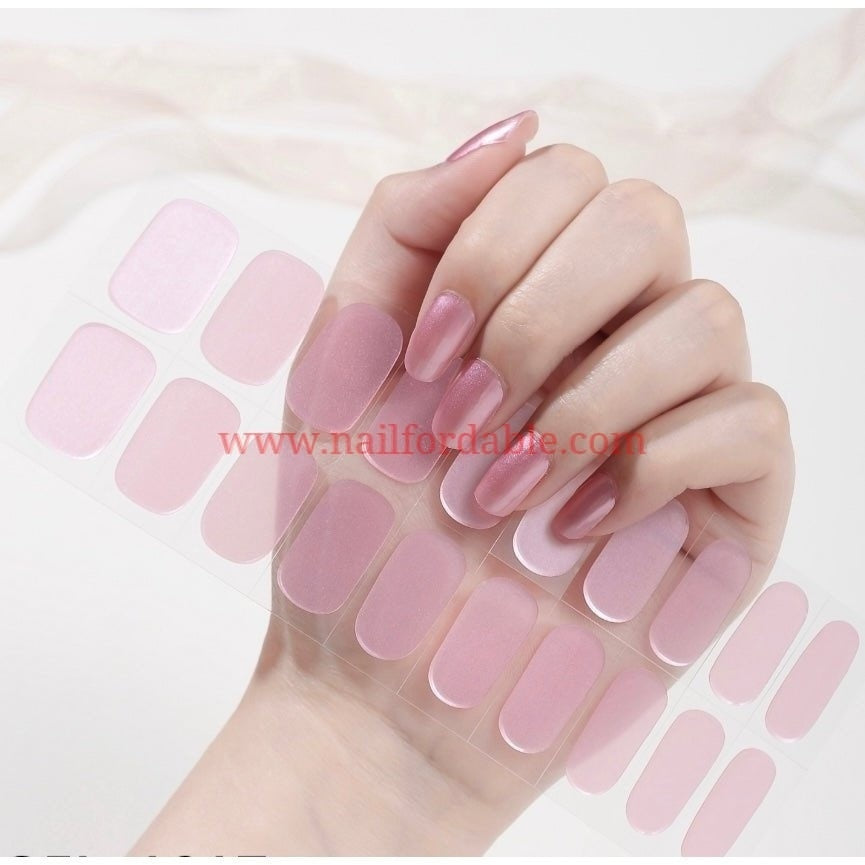 Pink Luster- Cured Gel Wraps Air Dry/Non UV | Nail Wraps | Nail Stickers | Nail Strips | Gel Nails | Nail Polish Wraps - Nailfordable